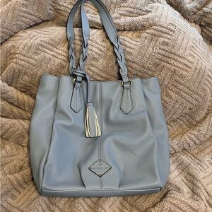 St. John’s Bay Blue Leather Tote Bag – Used Once